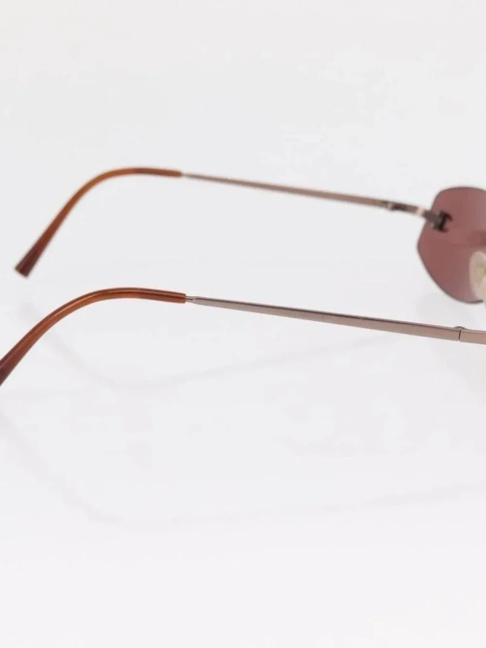 CHANEL Sunglasses Metal Brown 4002 CC Auth 155411A